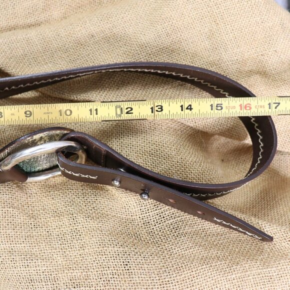 Post & Co Lizard Leather Belt Brown 100cm (Fits 34") O-Ring Italy Exotic - Picture 8 of 15